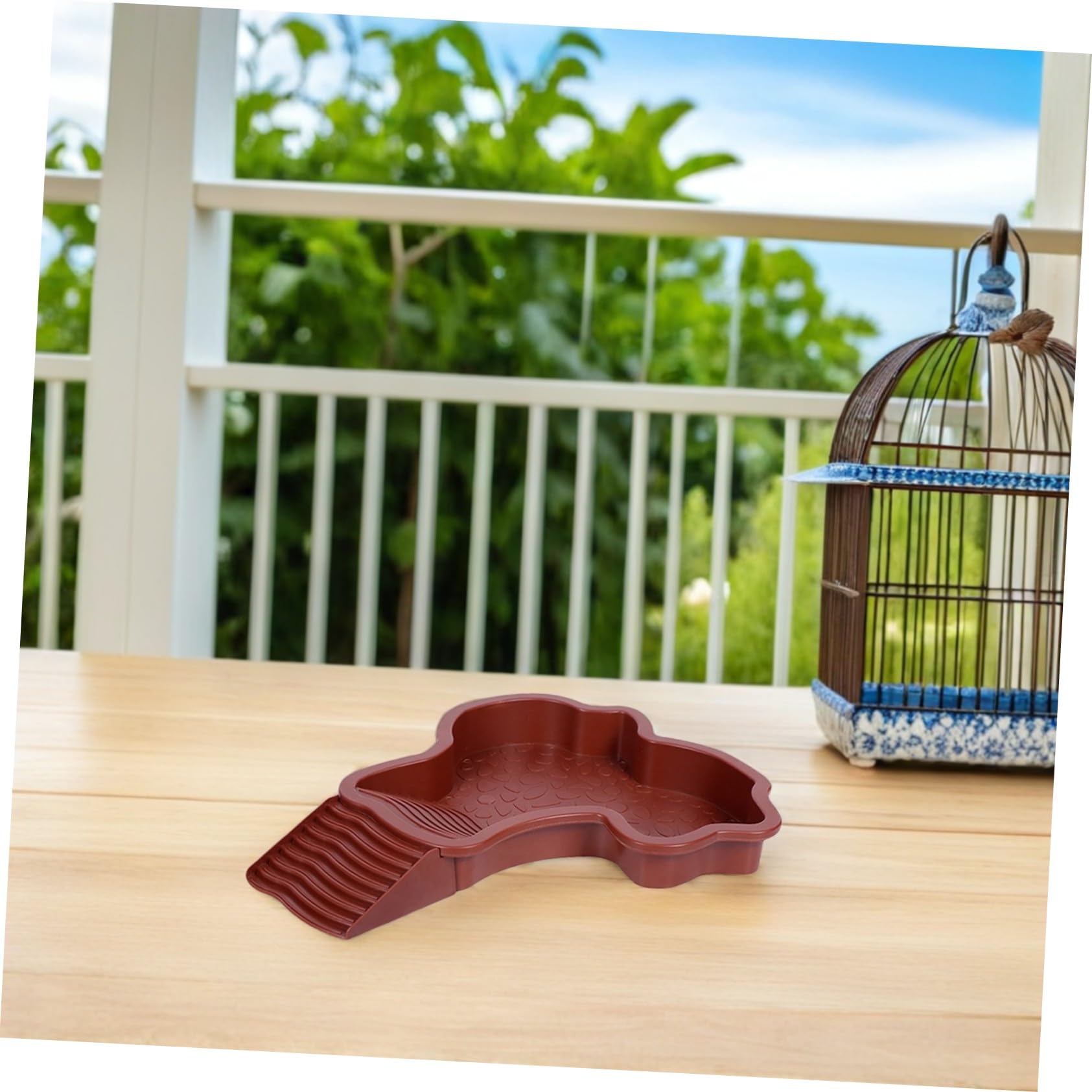 Toyvian 2 Pezzi d Acqua per Tartarughe con Antiscivolo Vasca Bagnatura per Rettili Piccoli Piattaforma per Crogiolarsi e Arrampicata Materiale Facile da Pulire per Habitat