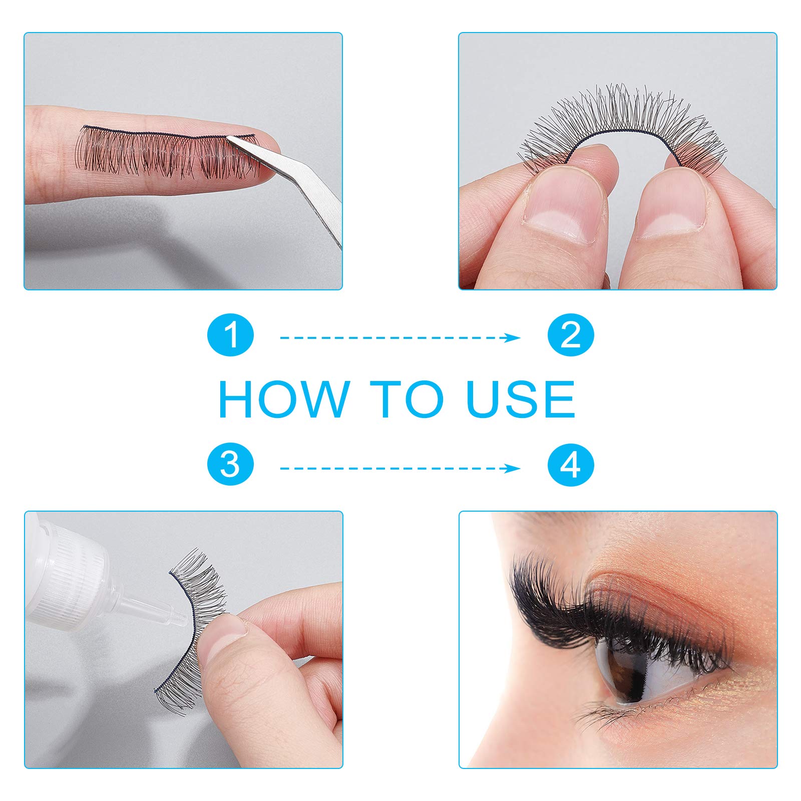 SUPERFINDINGS Puppenwimpern-Set – 48 Stränge Falsche Wimpern In 6 Farben (8mm Breite, Wiederverwendbar, Für Puppen DIY & Crafts)