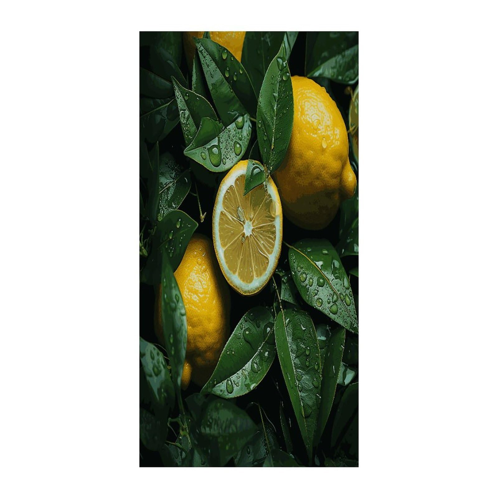 Fekiloot Style Fresh Lemon Door Curtain Room Divider Curtains
