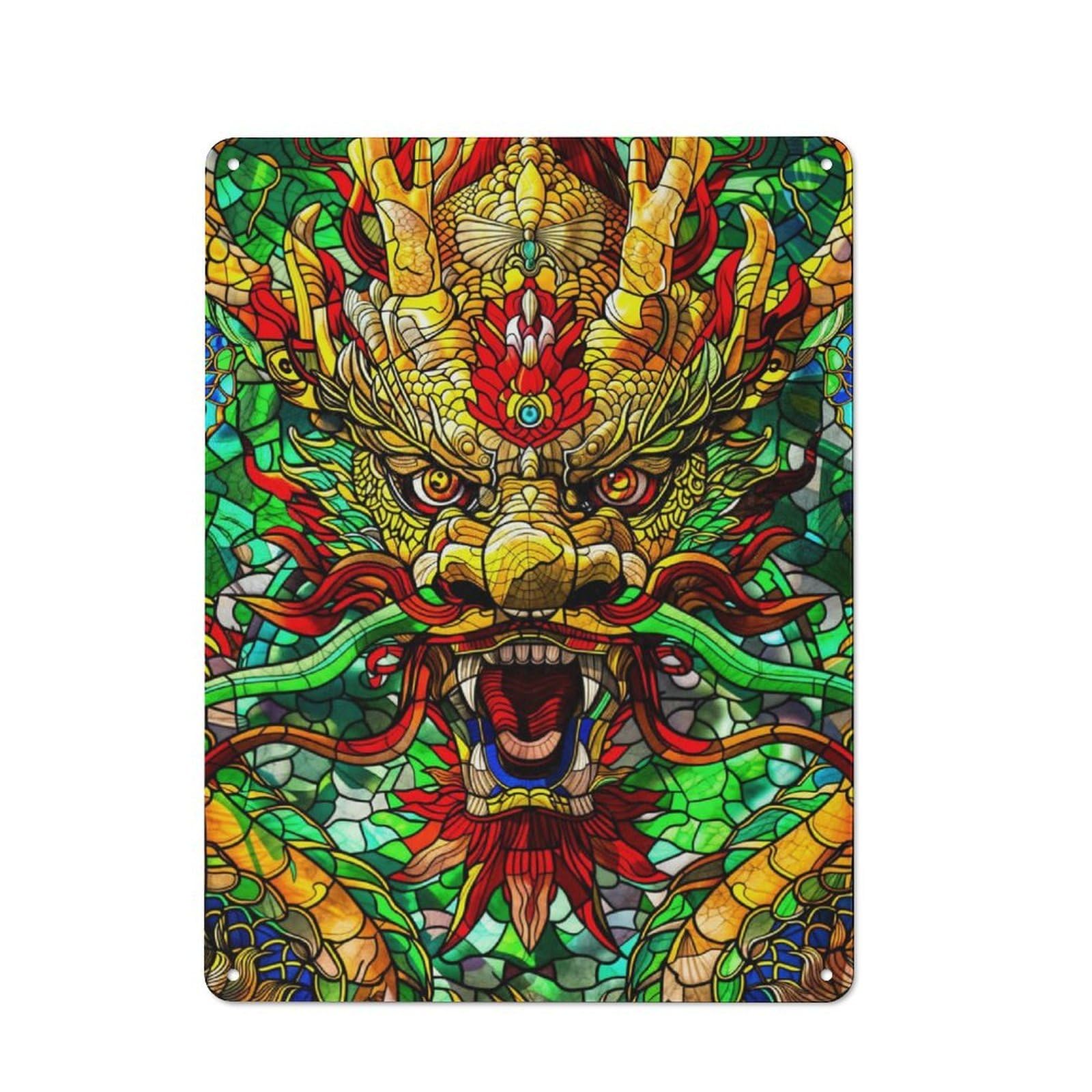 Junmoney Shenron Like Dragon Stain Tin Wall Plaque 40X30cm With For Dining Room Or Kitchen, A Metal Wall Feature For Kitchens And Dining Spaces