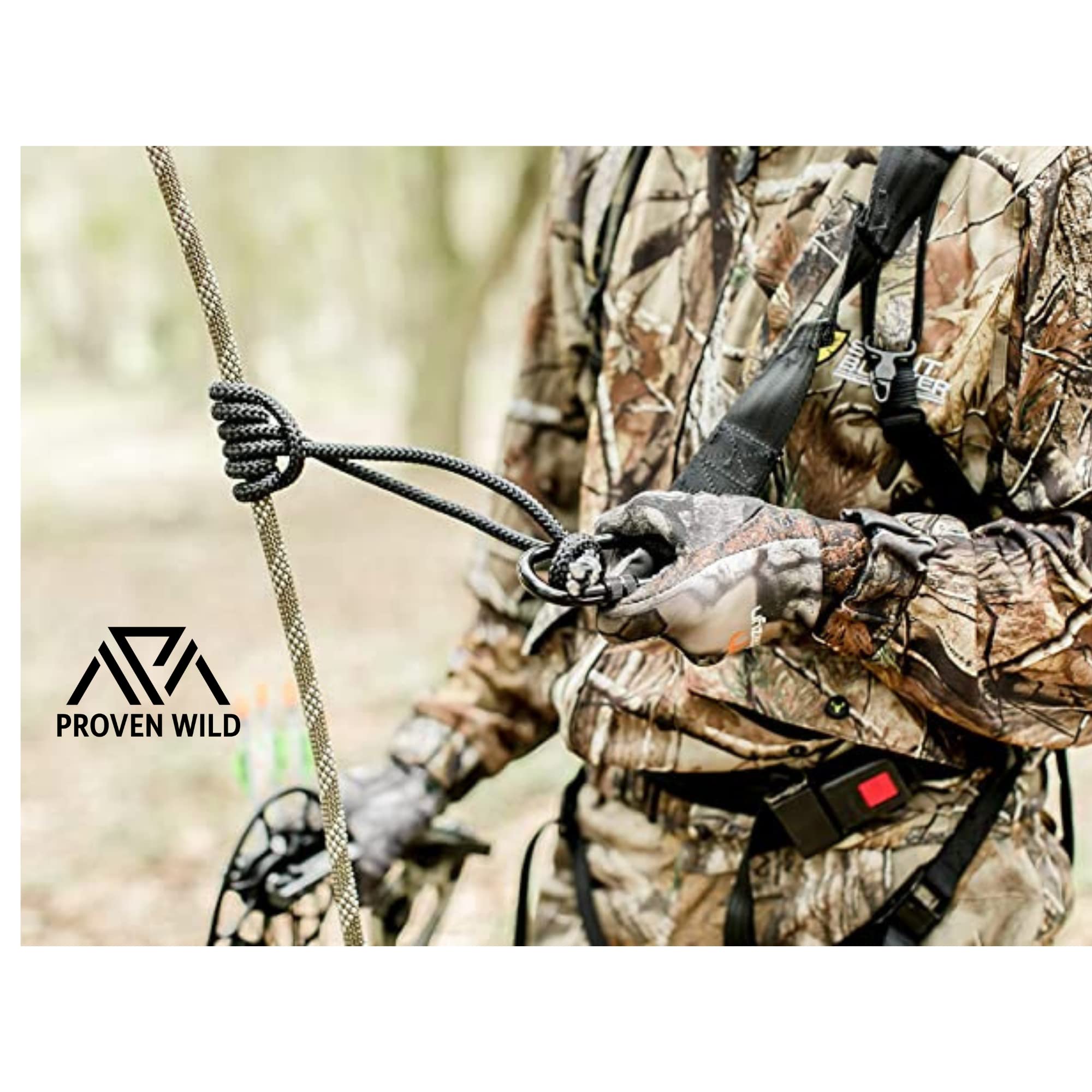 Proven Wild Treestand Safety Rope Lifeline System - 30ft Life Lines for use with Tree Stand Harness. Safety Lifeline Tree Stand Rope. 350 lb Rated Lifeline Rope.