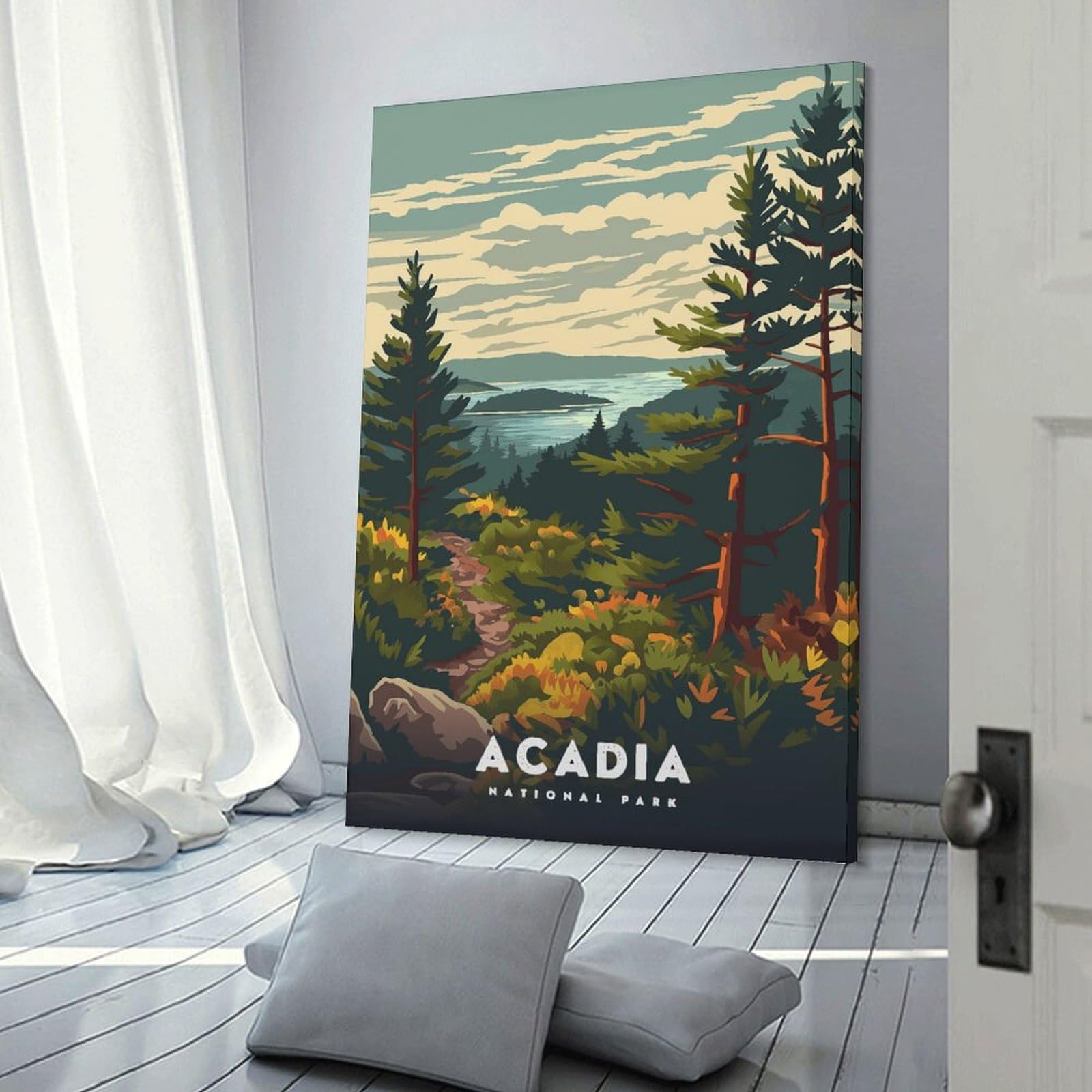 Junmoney Acadia National Park Wall Decor Canvas Print 24x36inch(60x90cm), for Study, Office Or Apartment Decor, A Wall Art Gift for Fresh Interiors