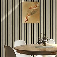 Vista 5 de Papel tapiz autoadhesivo de rejilla de madera para despegar y pegar, papel tapiz autoadhesivo de madera sintética, listones de madera, papel