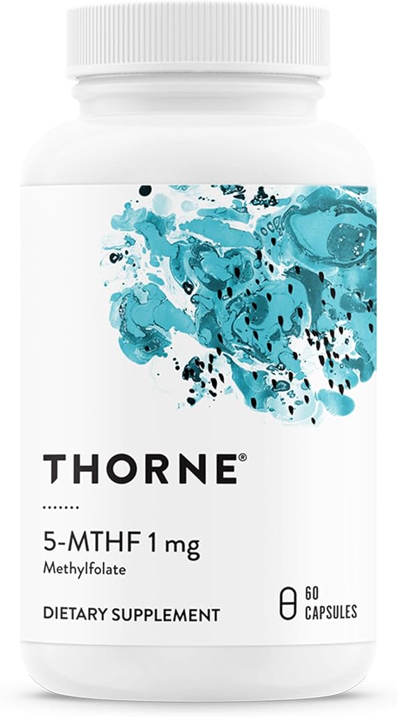 Thorne Research - 5-MTHF 1 mg Folate - Active Vitamin B9 Folate Supplement - 60 Capsules