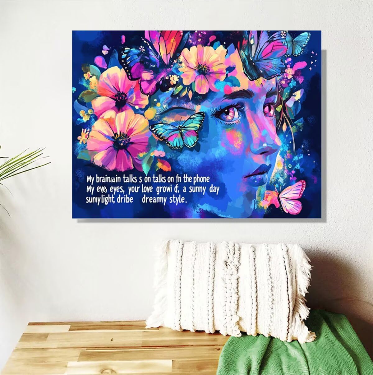 Dipingere con i Numeri per Adulti ragazza Paint by Numbers Kit Farfalla Fai da te Hobby Creativi Adulti,Dipingi con i Numeri con Pennelli e Acrilico Pigmento,Decor della Parete di Casa 50x70cm M-424