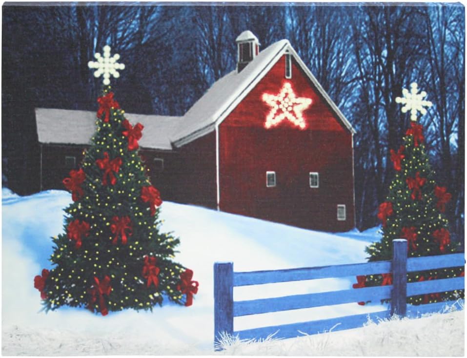 Ohio Wholesale Radiance Lighted Barn Star Canvas Wall Art