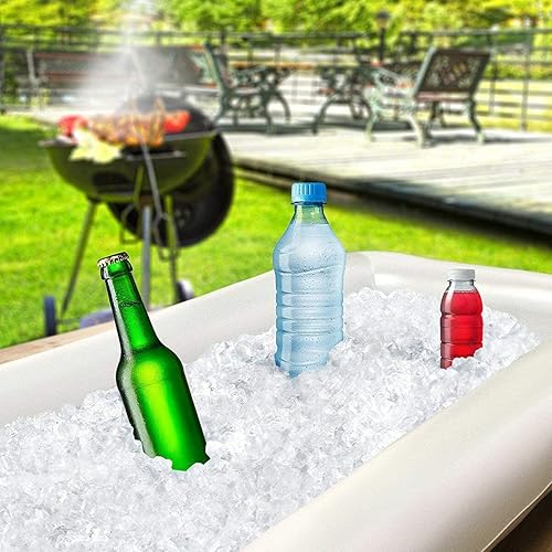 Miniatura 6 de Barra inflable de bufé para servir hielo con tapón de drenaje, barbacoa, picnic, piscina, suministros de fiesta, bufé, ensalada, alimentos y