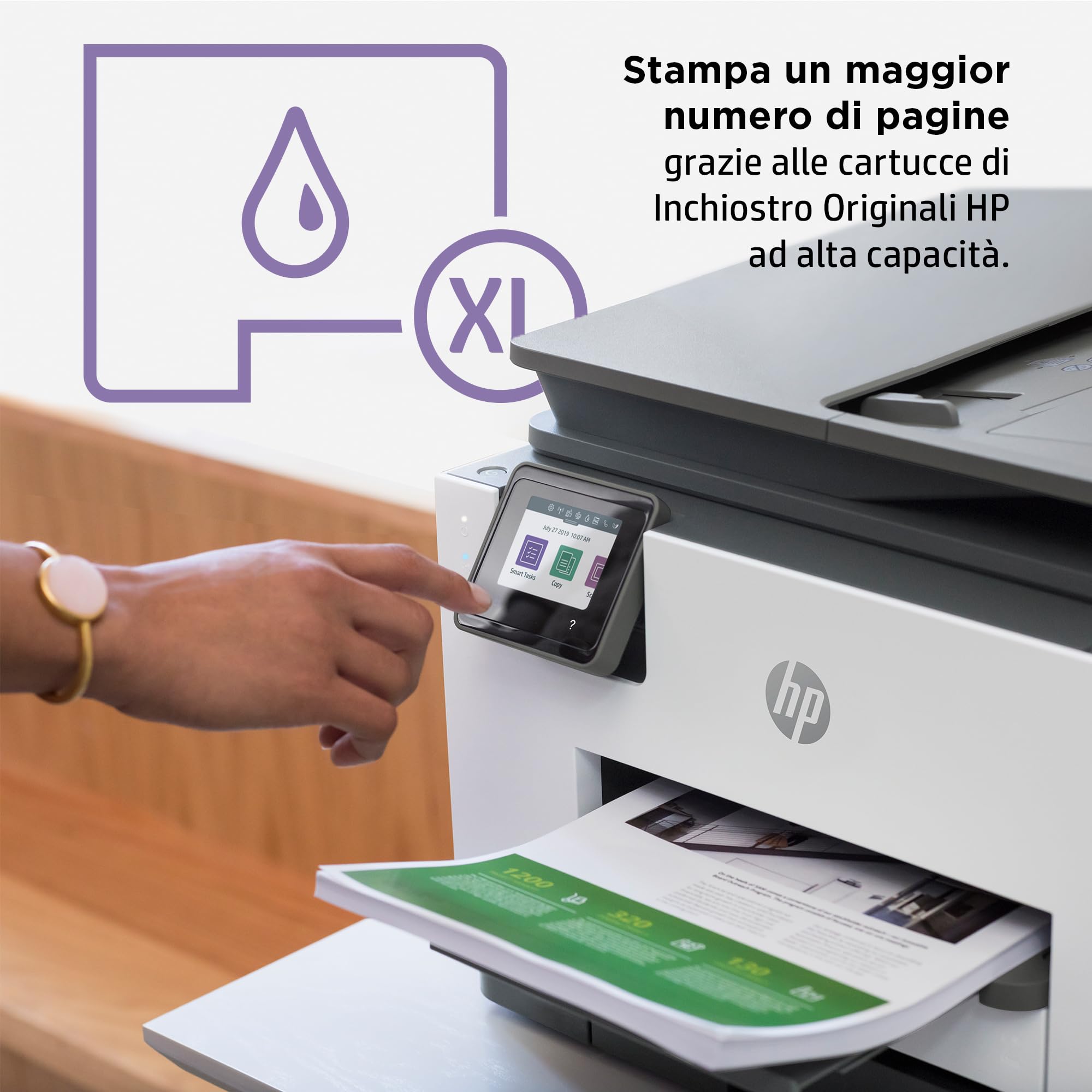 HP OfficeJet Pro 9022e 226Y0B, Stampante Multifunzione a Getto d'Inchiostro A4 a Colori, Fronte e Retro Automatico, 24 ppm, Wi-Fi, 6 Mesi di Inchiostro Instant Ink Inclusi, Nera