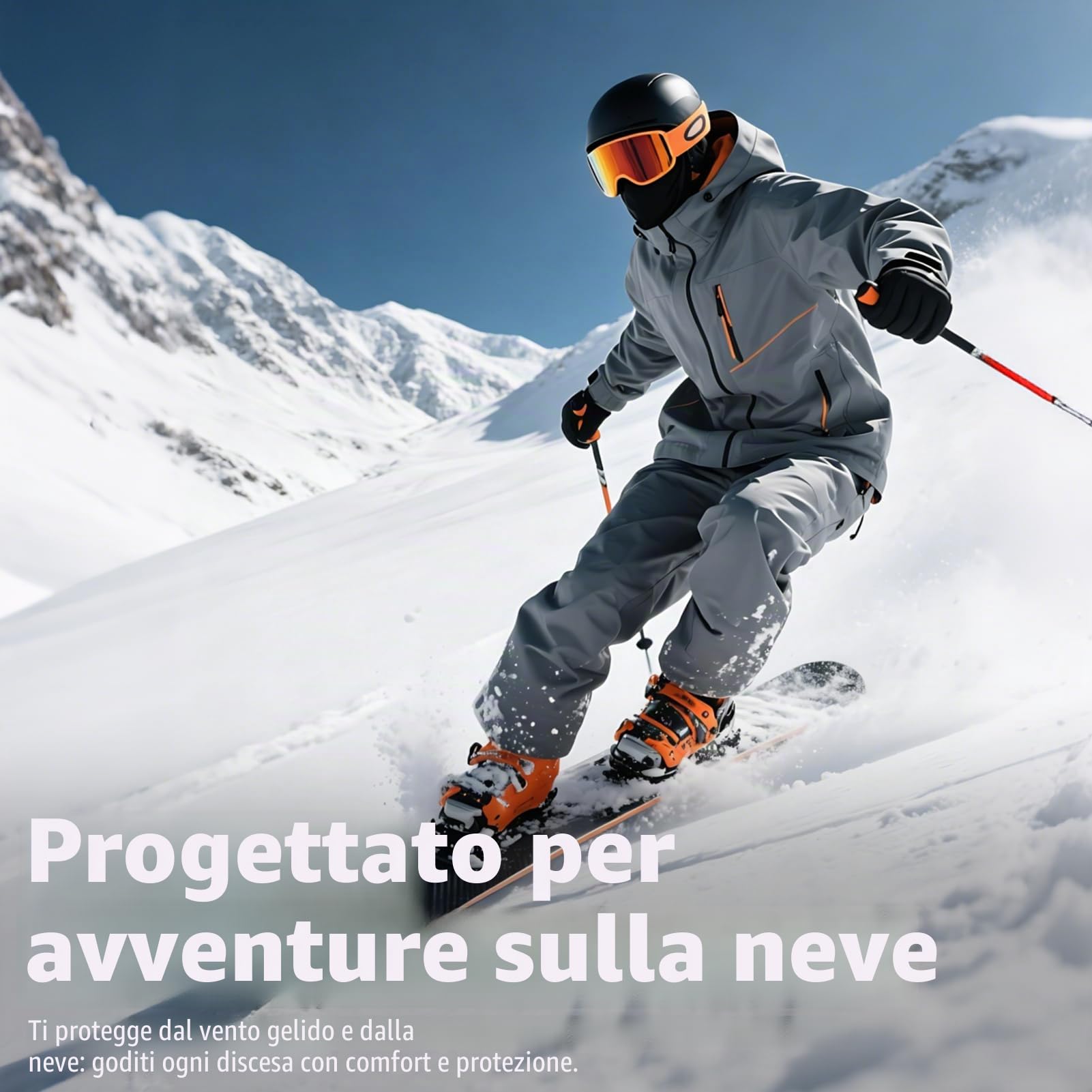LONGKING Passamontagna Unisex, Protezione UV e Antivento, Caldo e Traspirante, Ideale per Moto, Sci, Snowboard e Sport all'aperto