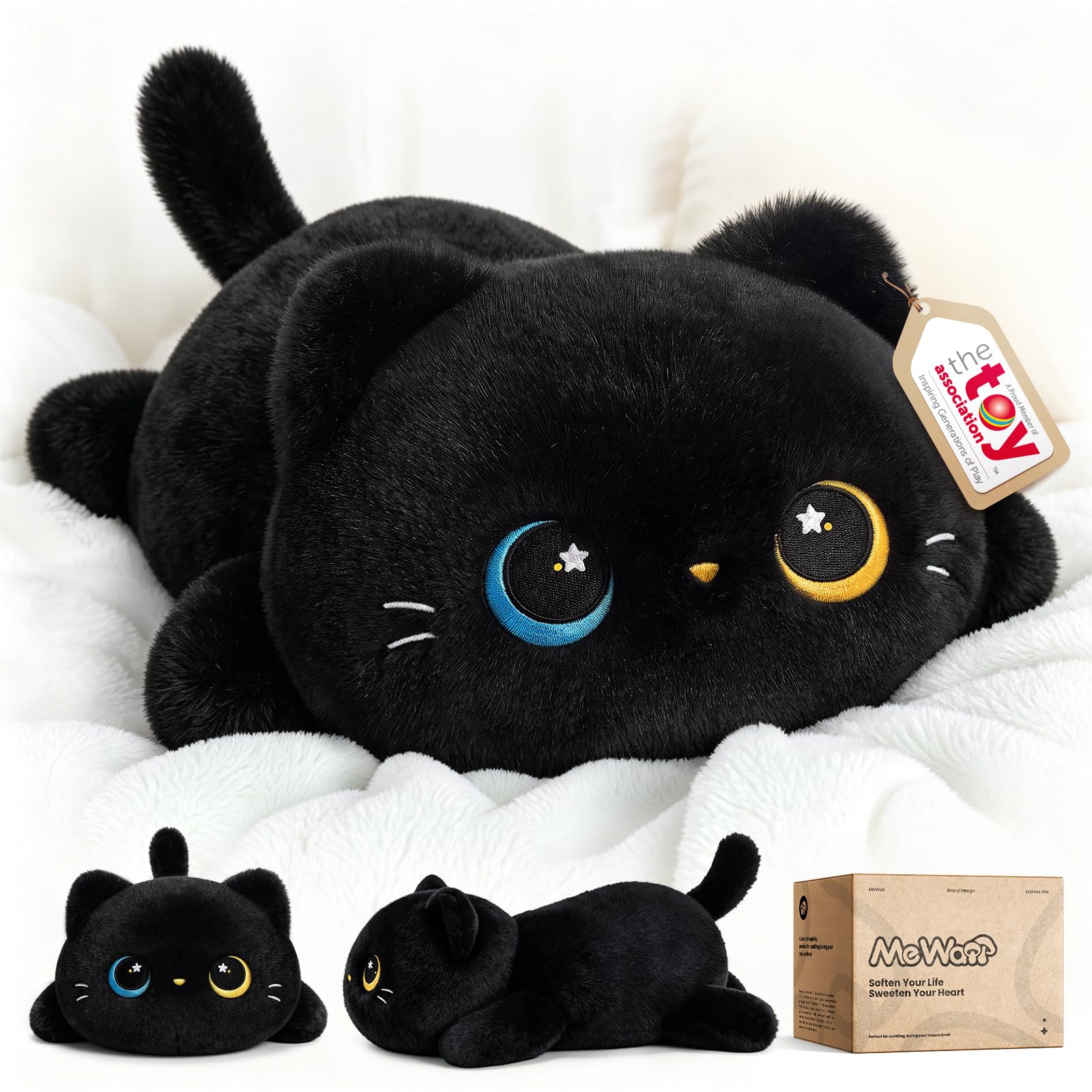 Mewaii Cute Plushies, Cute &amp; Huggable, 13 in Odd-Eyed
