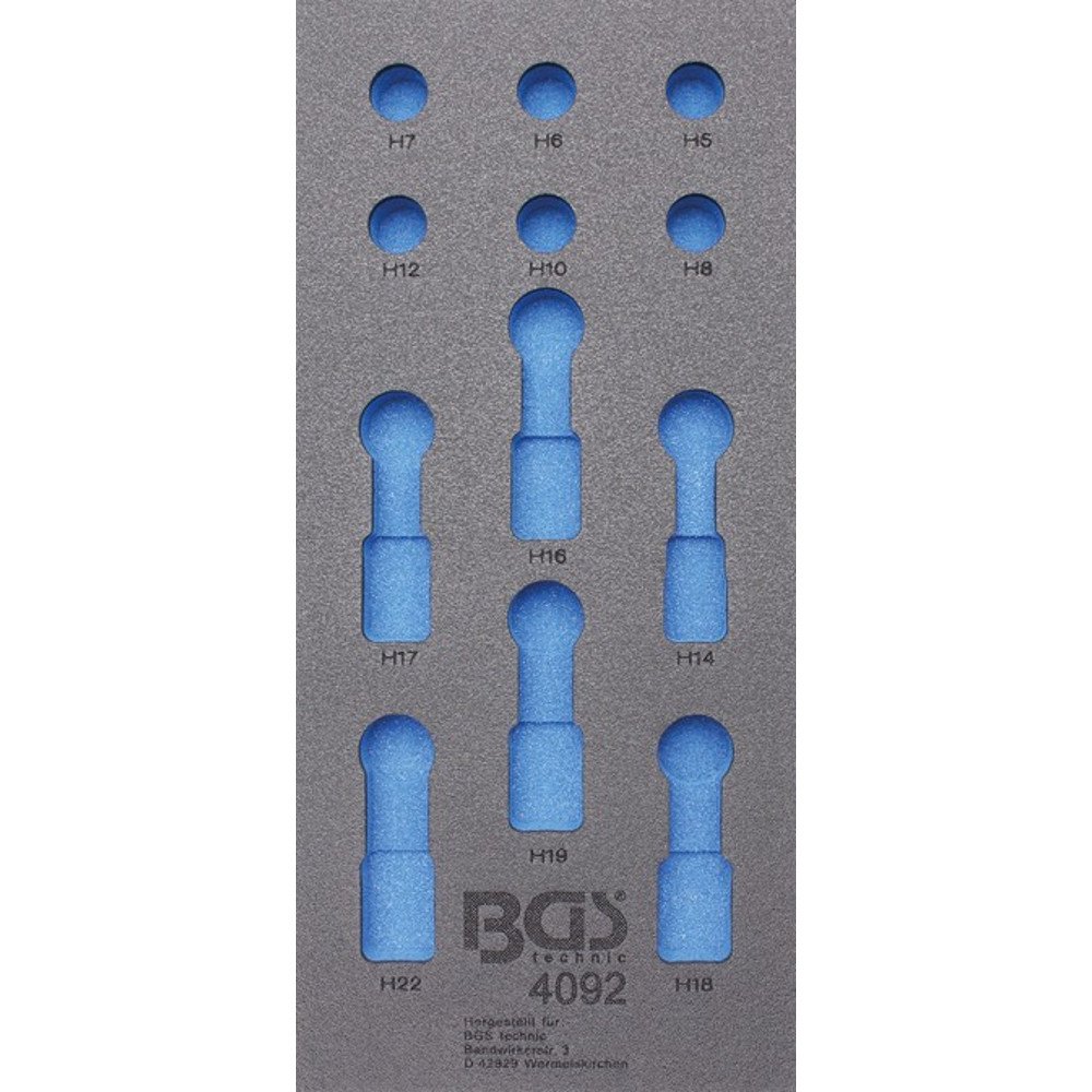 BGS 4092 | Modulo per carrelli portautensili 1/3: set di bussole | esagono interno | 12 pz.