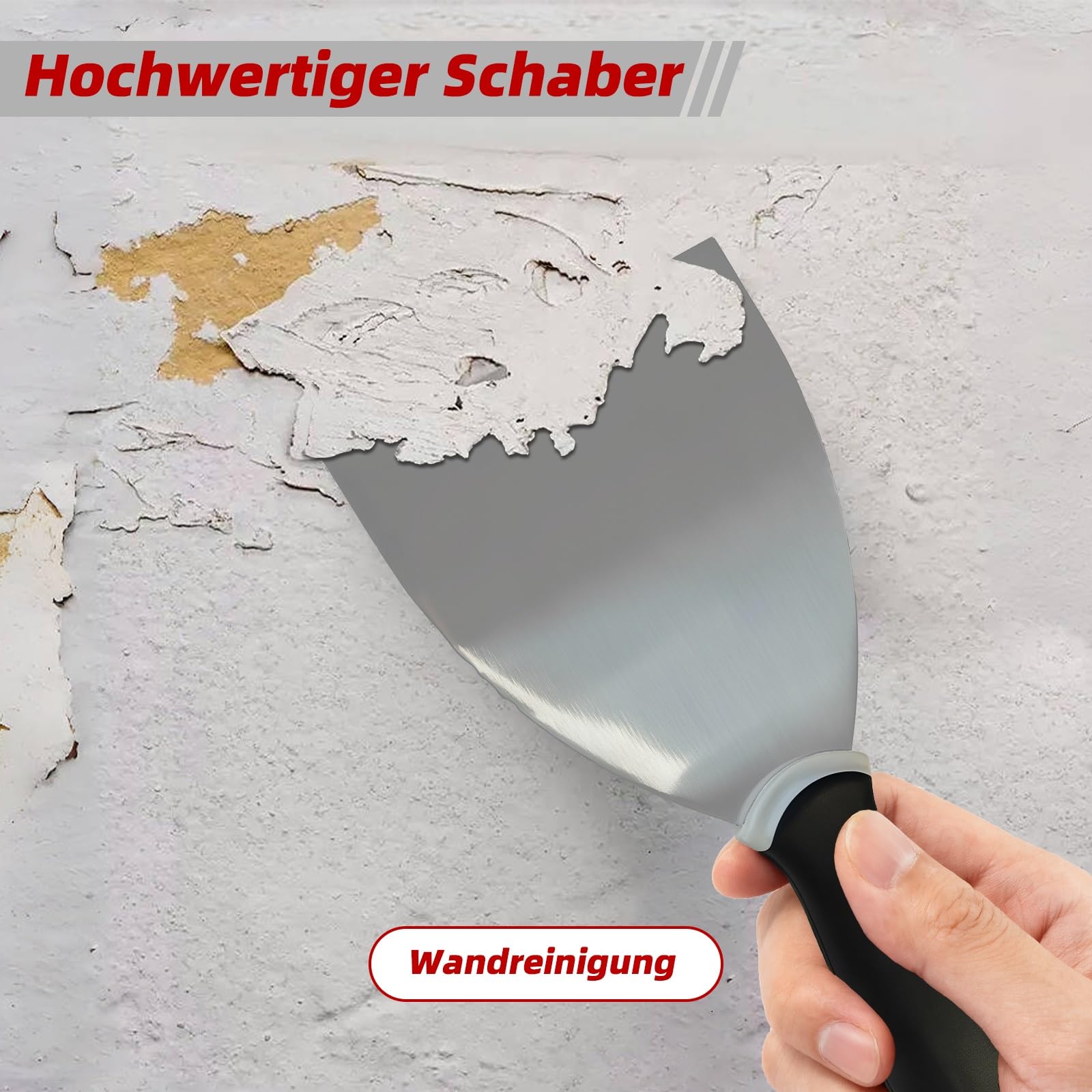 VKE Flächenspachtel Set Griff aus Aluminiumlegierung 20/30/35/45/60cm | Ergonomischem Griff Mit Aufbewahrungsbox Mit Teleskopstange Mit Klingenwechsel