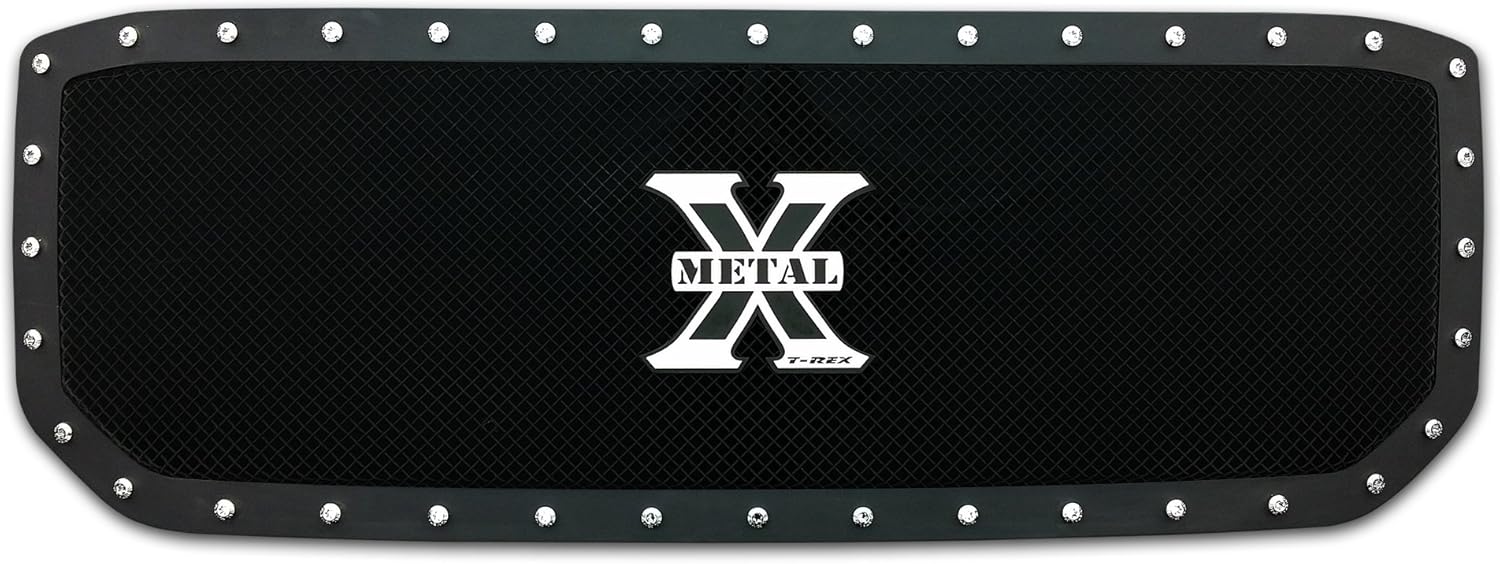 T-Rex Grilles 2015-2019 Sierra HD X-Metal Grille, Black, 1 Pc, Insert, Chrome Studs - PN #6712111