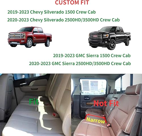 Vista 25 de LUCKYMAN CLUB D04-S2 Fundas de asiento de cuero sintético impermeable con funda de consola central (juego completo, negro y rojo)