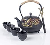 7 Pieces Japanese Cast Iron Teapot Cup Set Tea Kettle with Infuser and Trivet(40 oz)