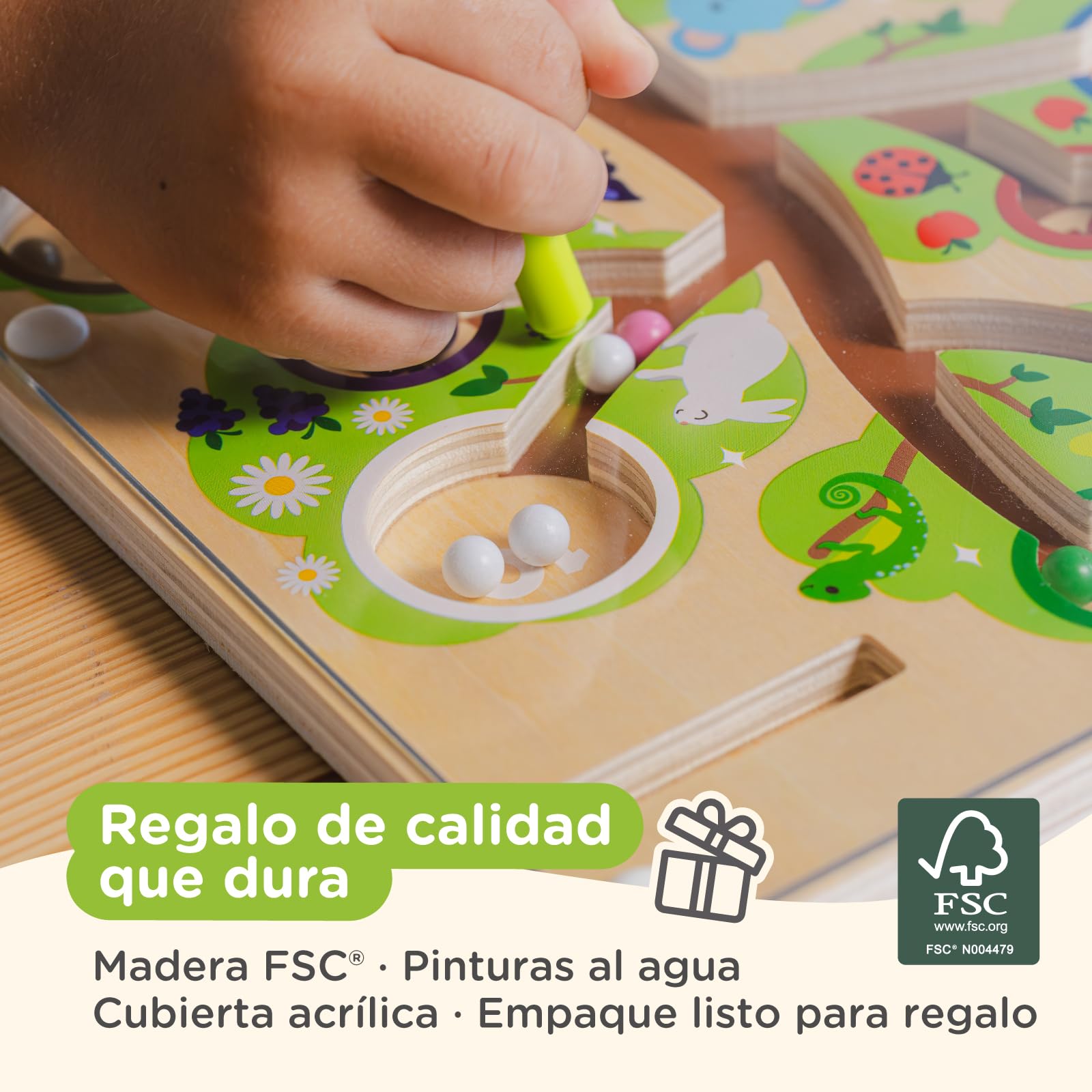 Nene Toys Laberinto Magnético de Colores y Números – Juego Montessori de Madera – Juguete Educativo de Motricidad Fina 2 3 4 5 Años – Tablero Magnético de Viaje – Regalo para Niños y Niñas