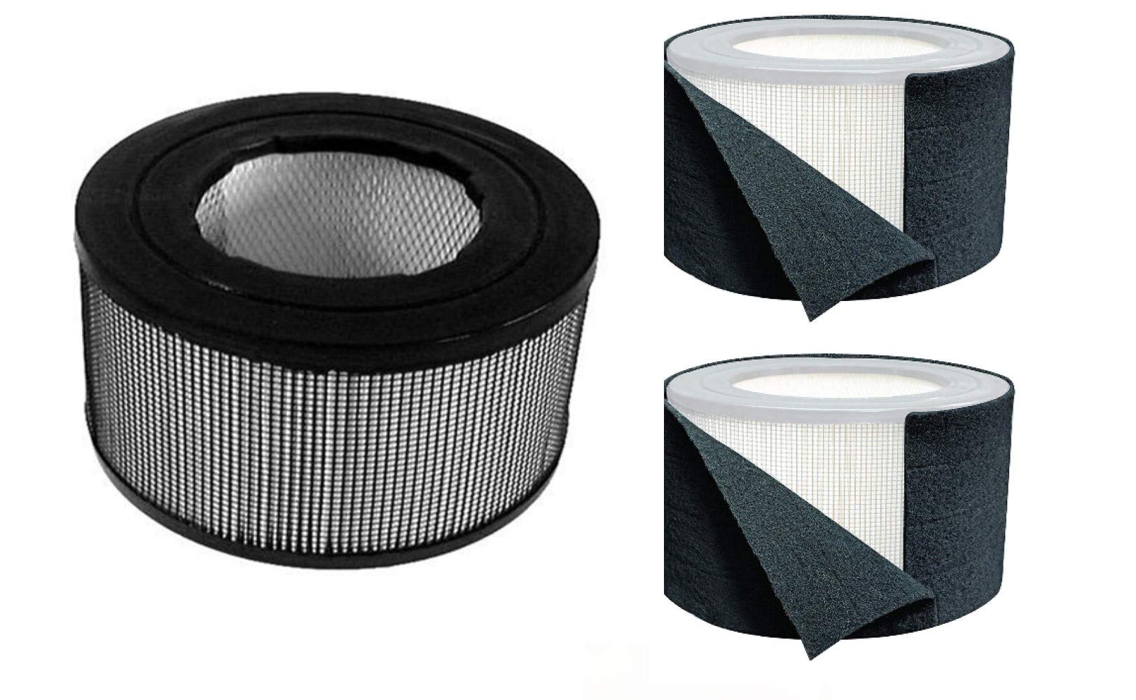 BlueBird Filters Replacement HEPA Filter & Carbon Pre Filter Kit For Honeywell 10500 (EV-10) 17000 17000-S 17005 OEM Part Number 20500 (1 HEPA + 2 Carbon Pre-Filter)