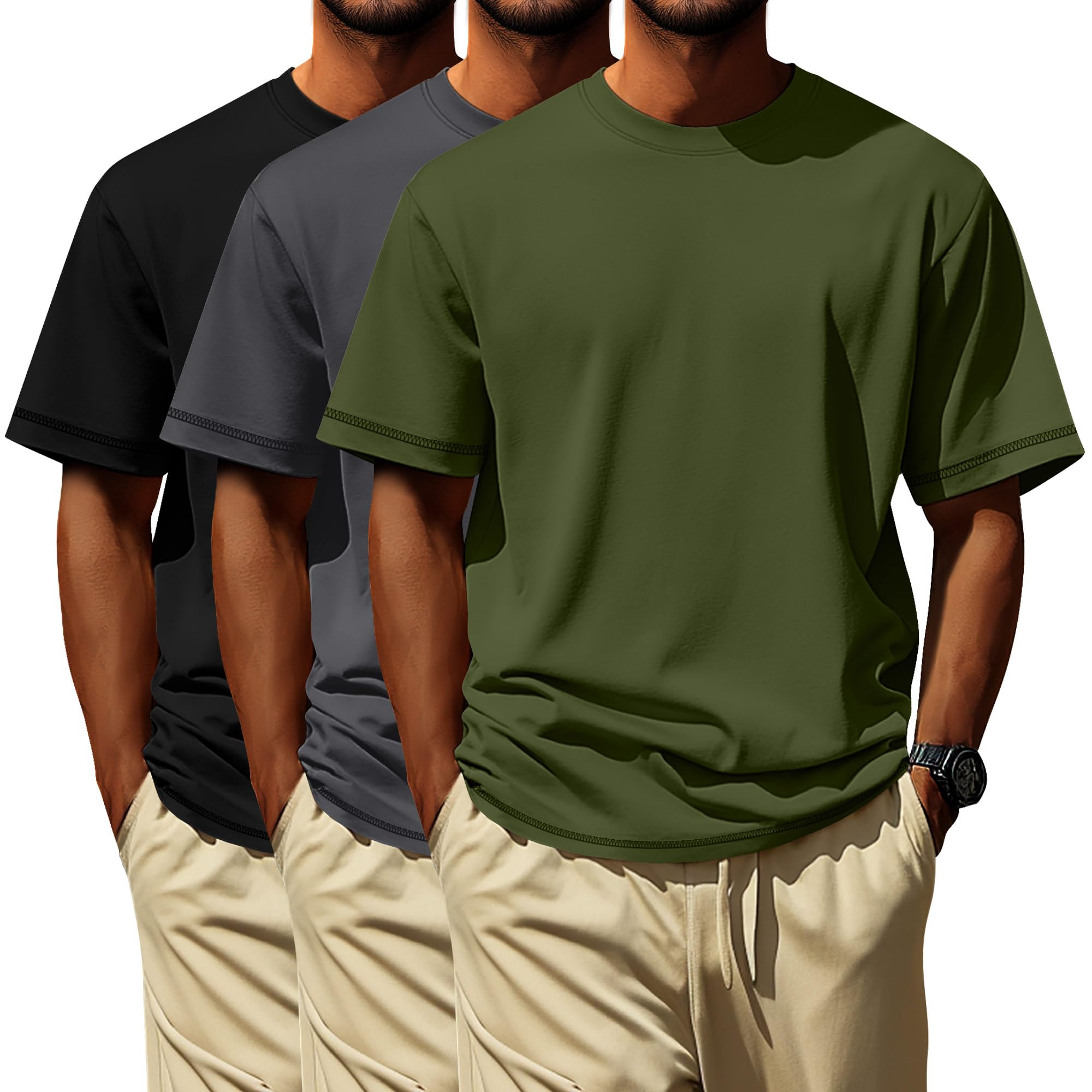 Neer 3 Pack Big and Tall T-Shirts for Men L-7xl Tops