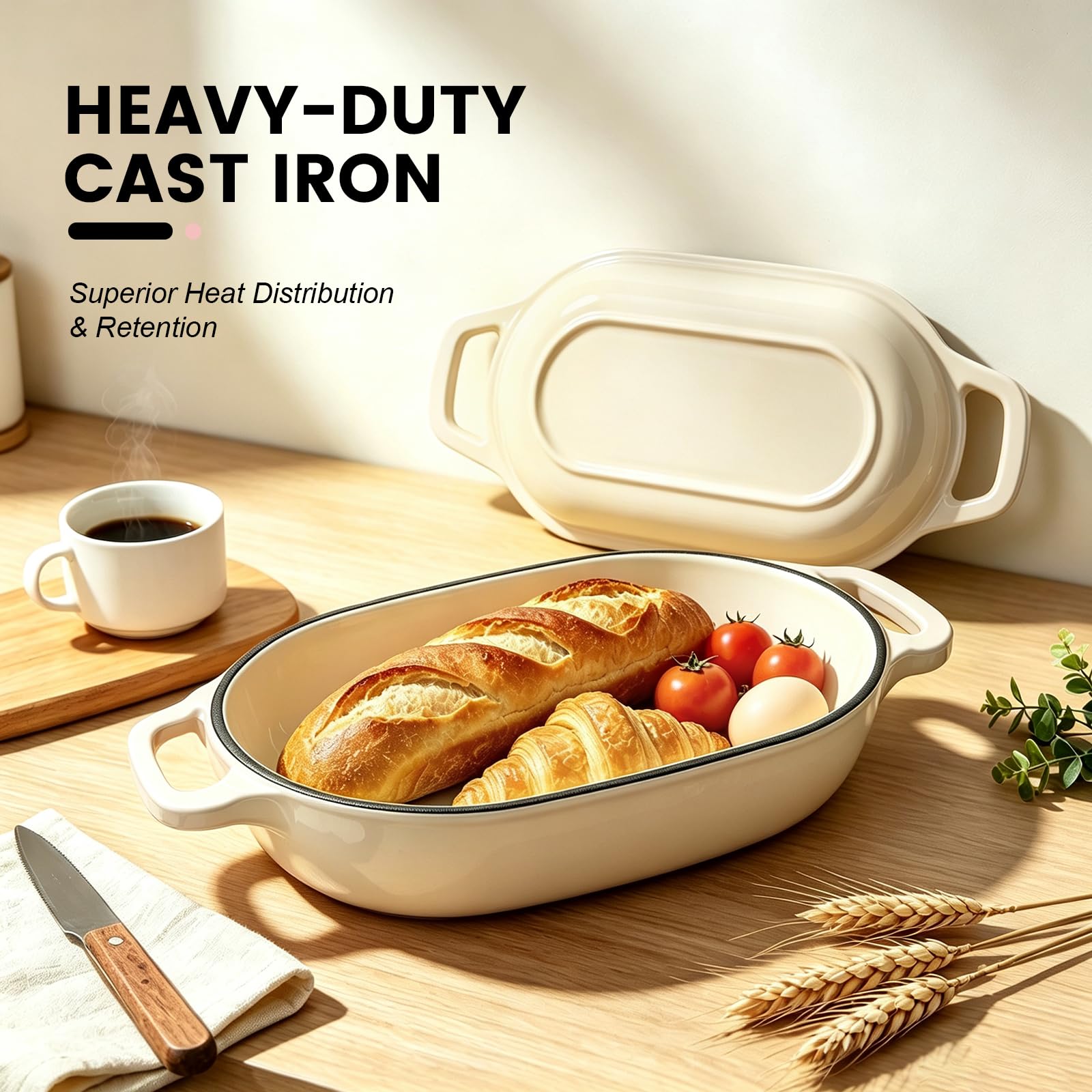 Oval Cast Iron Dutch Oven - Sourdough Baking -5