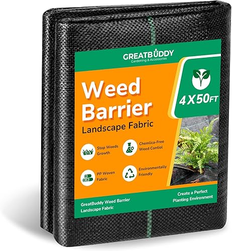 Miniatura 12 de GreatBuddy Tela de barrera contra malezas de 3 pies x 100 pies, resistente, 3.2 onzas de alta densidad para jardín, patio, camino, cubierta