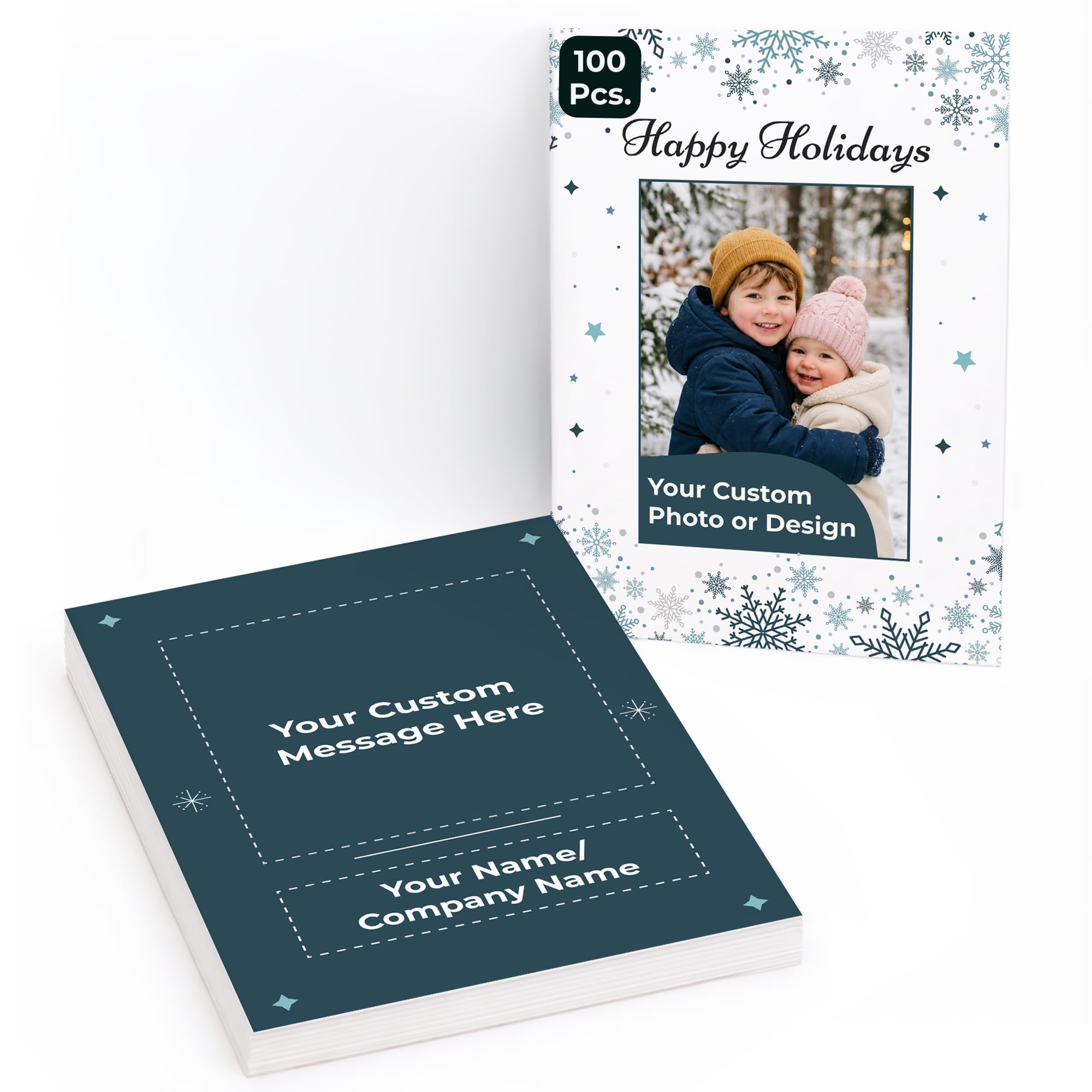 Cimpress Custom Holiday Cards, Photo/Logo/Text, A5 Vertical, Pack of 100
