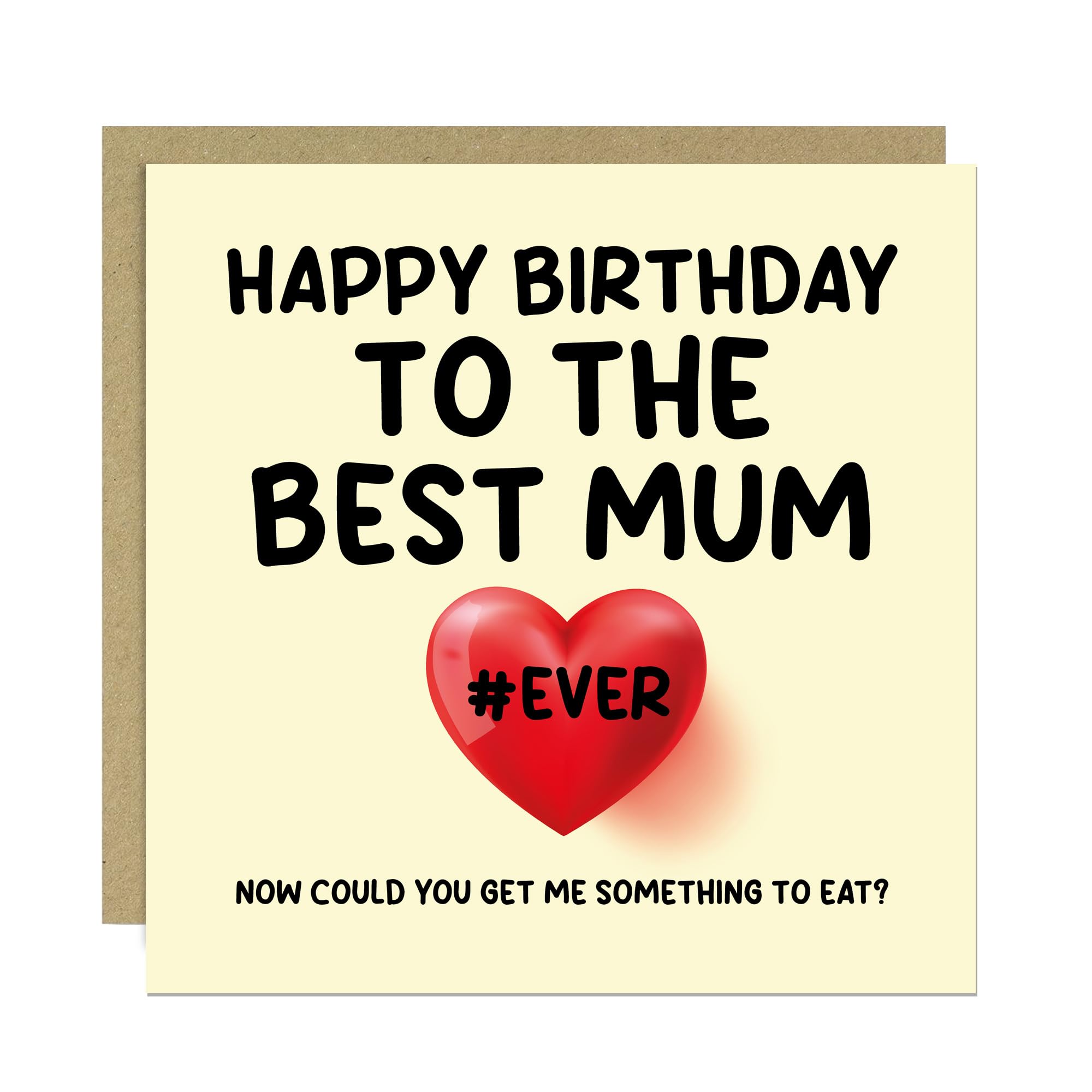 RED OCEAN Birthday Cards For Mum, Best Mum Ever Birthday Card From Daughter Son, Happy Birthday, Funny Card For Her, With Kraft Envelope