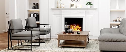 Miniatura 18 de Andeworld Juego de 2 sillas decorativas de terciopelo, sillones de sala de estar de mediados de siglo, sofá moderno tapizado con patas doradas de