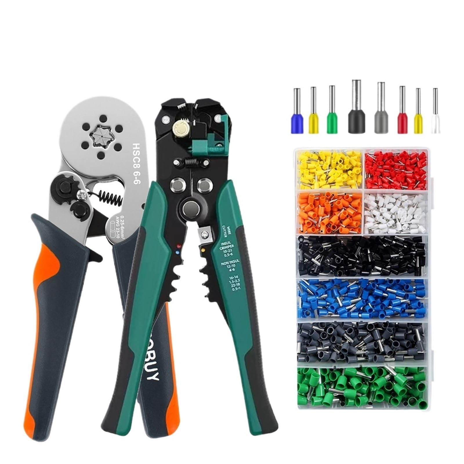 Alfbfpubxz 6-6 Bxq 800Pcs Hsc8 6-4/6-6 Tubular Terminal Ratchet Crimping Pliers