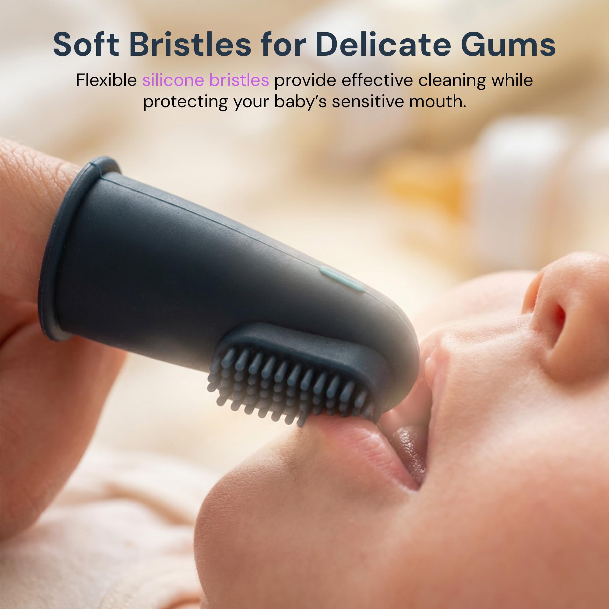 Baybee Ultra Soft Baby Toothbrush | BPA-Free Smooth Silicone Bristles | Easy Grip, Great For Massaging & Cleaning Gums Toddler Tooth brush | kids Safe and Effective Oral Care Toothbrush For 3M+ (Blue) 2