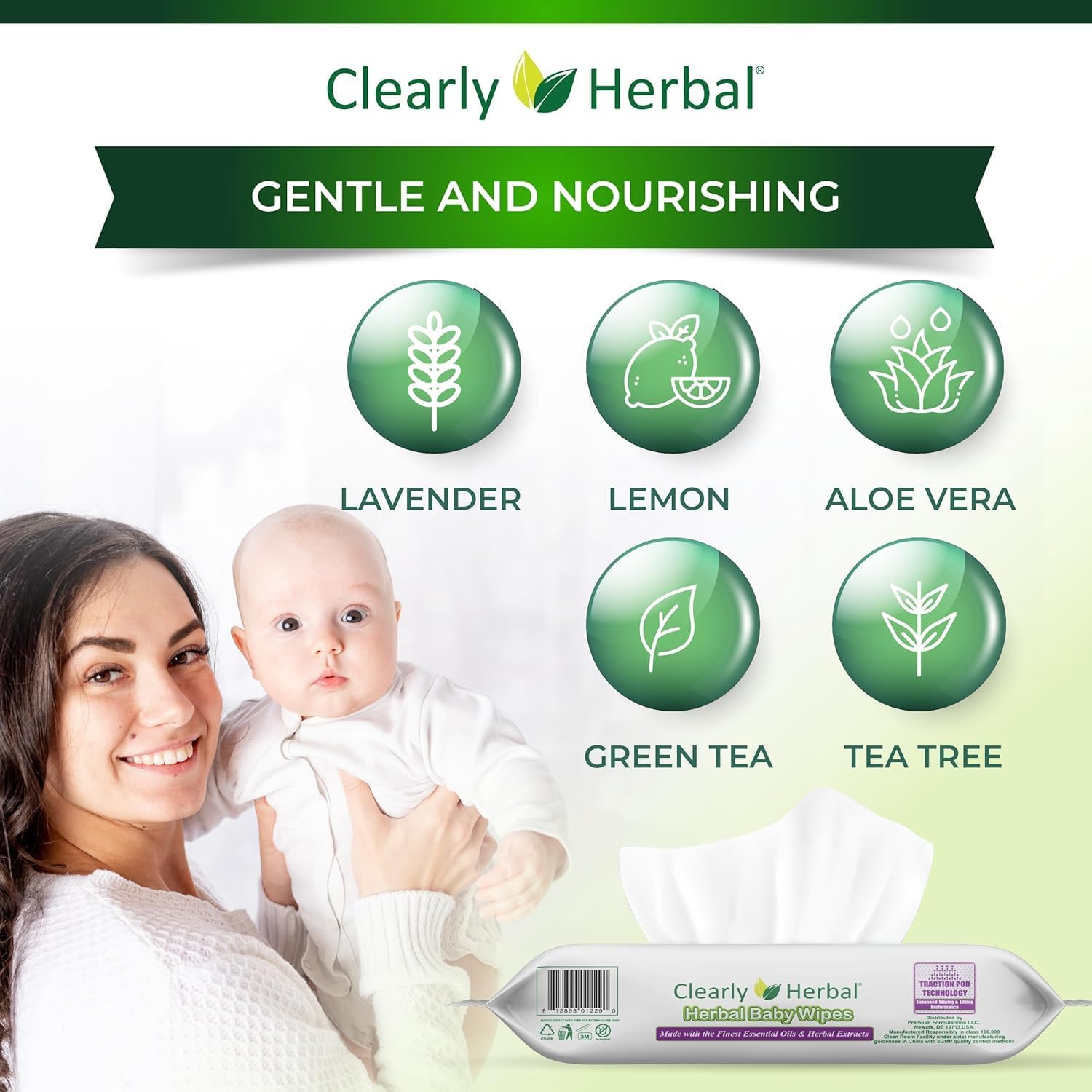 Baby Wipes, made with Essential Oils and Natural Herbal Extracts, Parent's Choice, Case Pack 864 Plant Based Wipes (12 Packs x 72 Count)