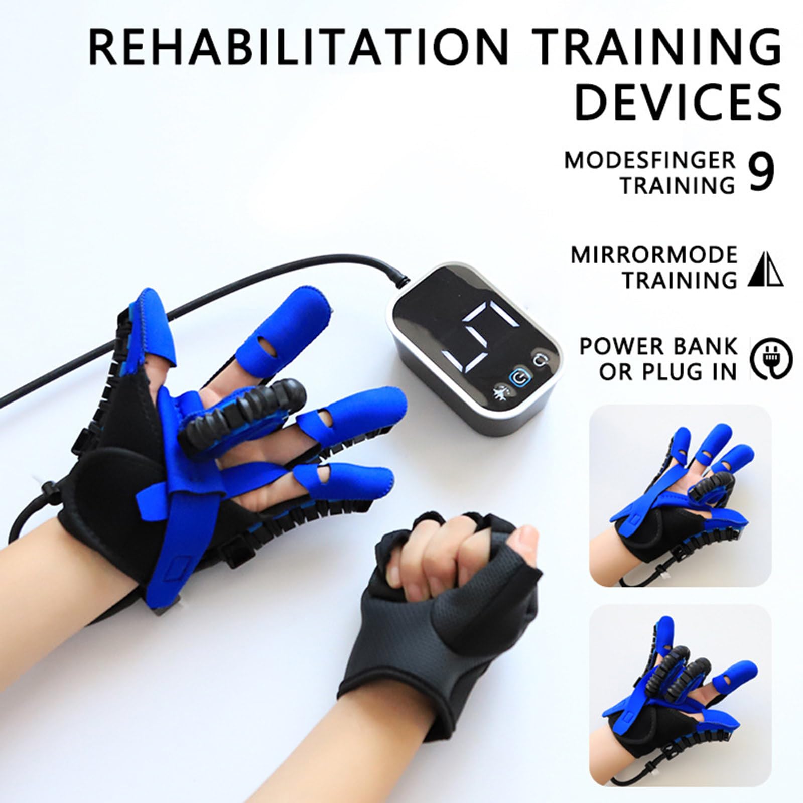 Guantes De Rehabilitación Robóticos, Ejercitador De Dedos para Mano Izquierda Y Derecha, Guantes Robóticos para Accidentes Cerebrovasculares, Hemiplejia, Infarto Cerebral L