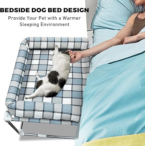Miniatura 2 de Bedside Cosleeper - Cama para perros con extensión de almohada unida a la cama humana, percha elevada para ventana para mascotas (34 x 26 x 20