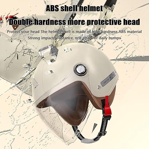 Miniatura 2 de Casco de motocicleta de cara abierta para hombres y mujeres jóvenes, casco para ciclomotor, casco vintage Vespa Cruiser 34 con visera aprobado por