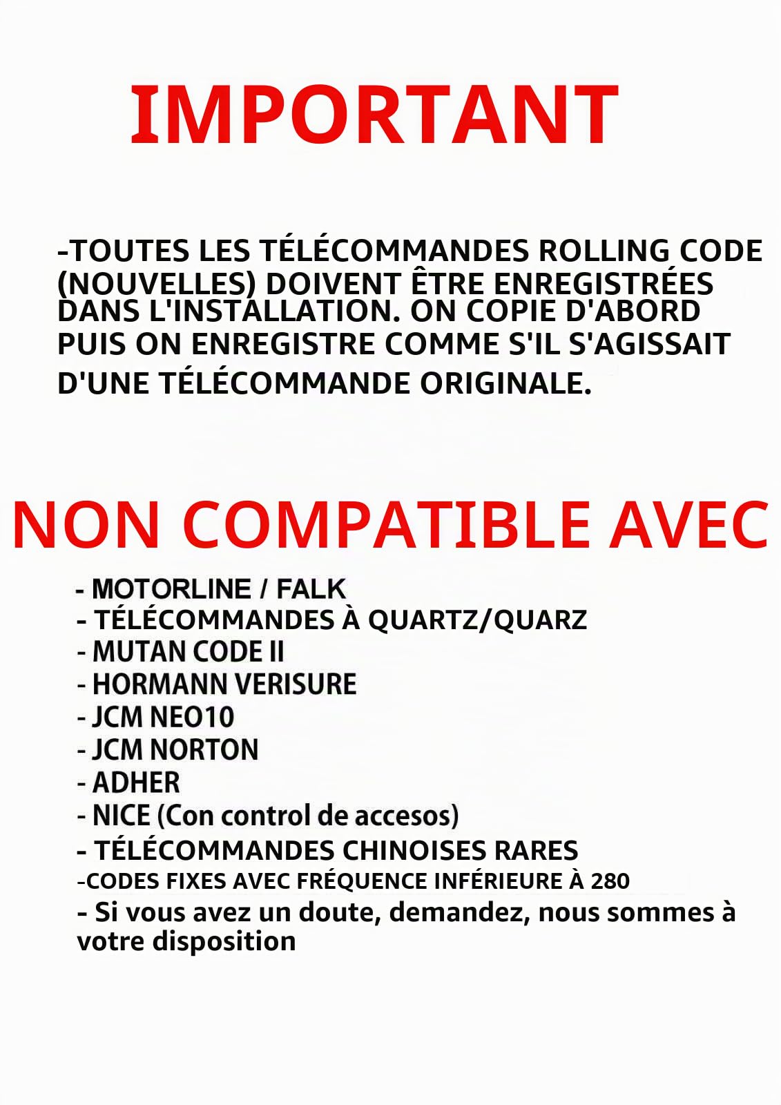 Lot de 3 unités de télécommande réplicateur HR Matic 2 Rolling Code, compatible