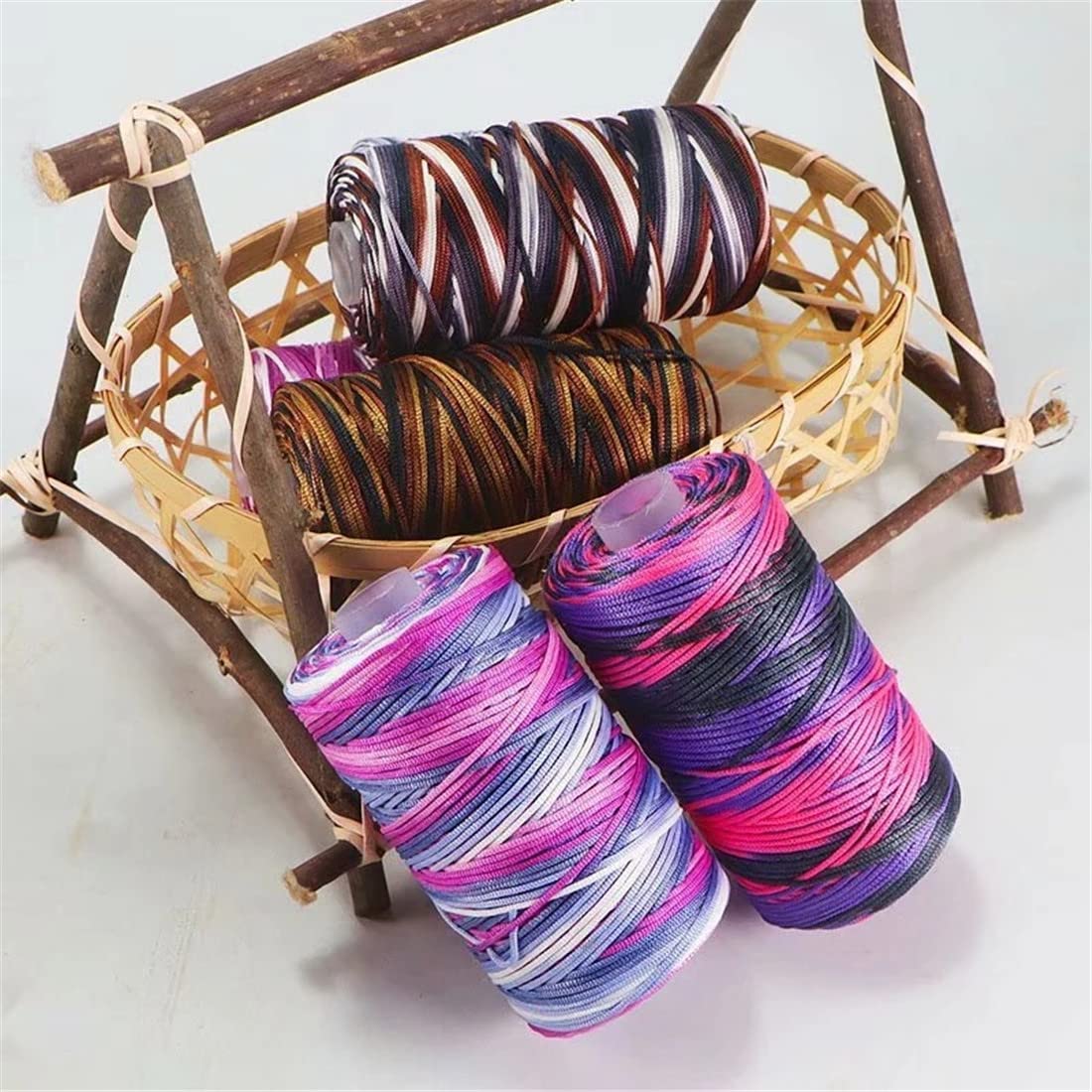 Hilo De Nylon De Cordón Suave - Hilado De Cuerpo Ligero De Seda De Lino De Hielo Para Tejer A Mano | Sombreros Bolsas De Punto De Ganchillo Hecho A Mano Hilo De Punto Artesanal Qincu-us
