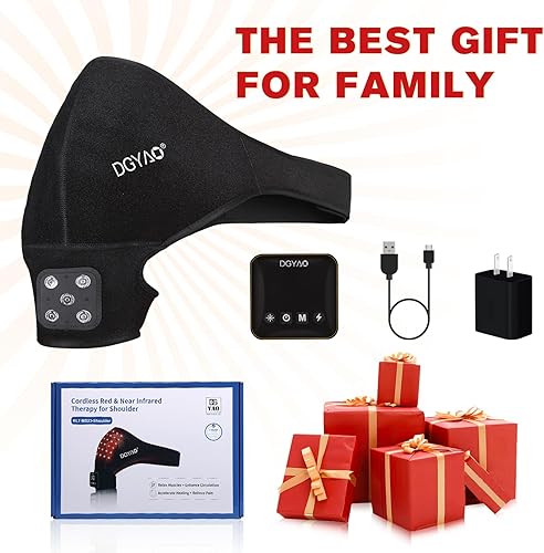 Miniatura 7 de Nueva terapia de luz roja inalámbrica para alivio del dolor de hombro 4000mAh batería ajustable 660nm y 850nm luz infrarroja terapia envoltura para