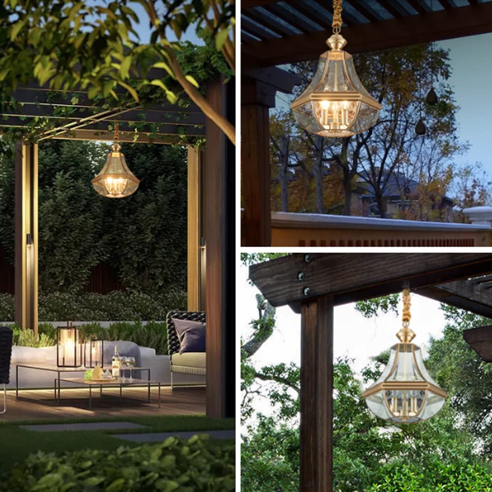 Lampy wiszące sufitowe, zewnętrzna wodoodporna europejska lampa wisząca Patio szklane korytarze oprawa winogronowa lampa wisząca lampa wisząca retro wnętrze willa na zewnątrz żyrandol