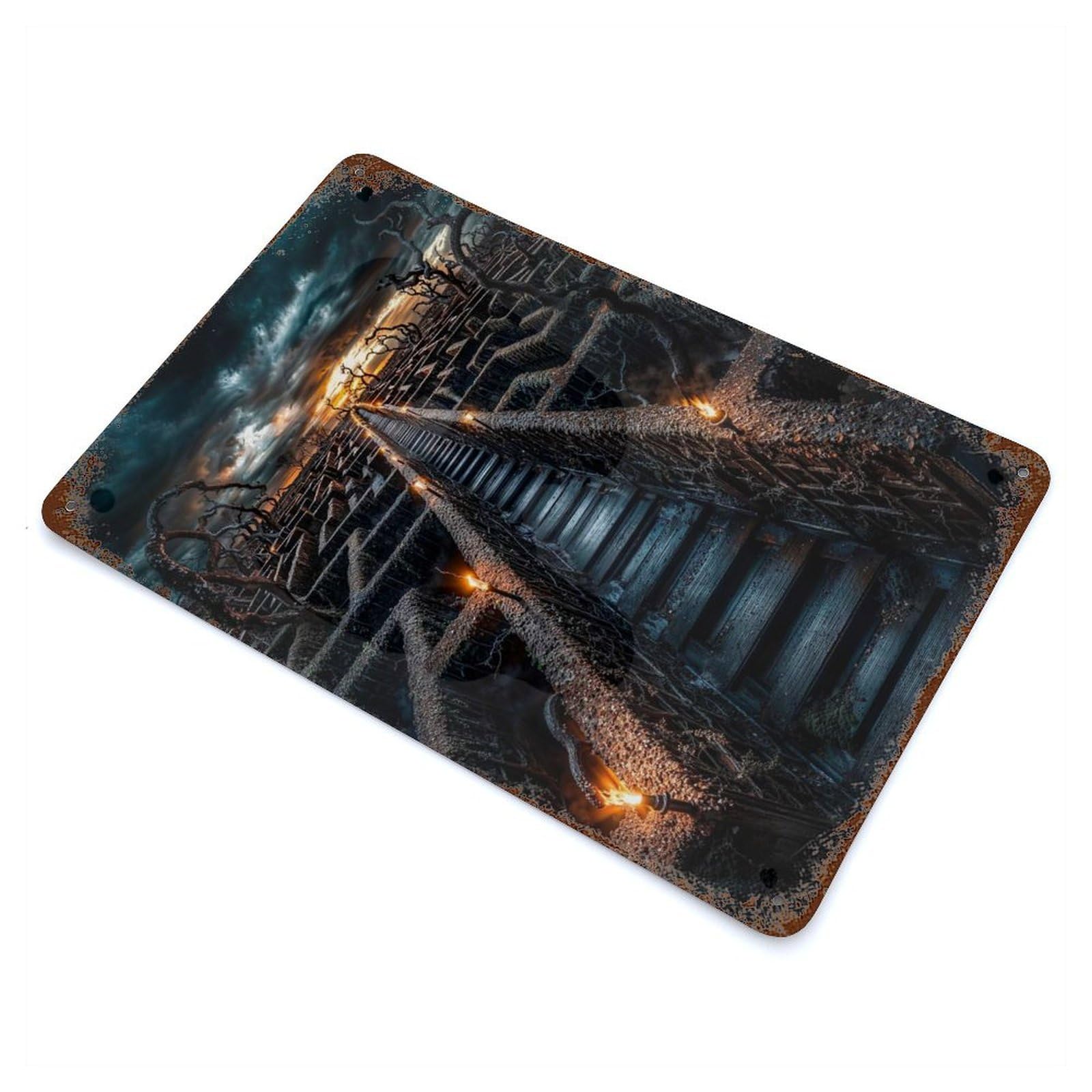 Stone Maze at Sunset Vintage Metal Tin Sign 11.8"x7.9", Ideal for Cafe, Home Bar And Lounge Decor