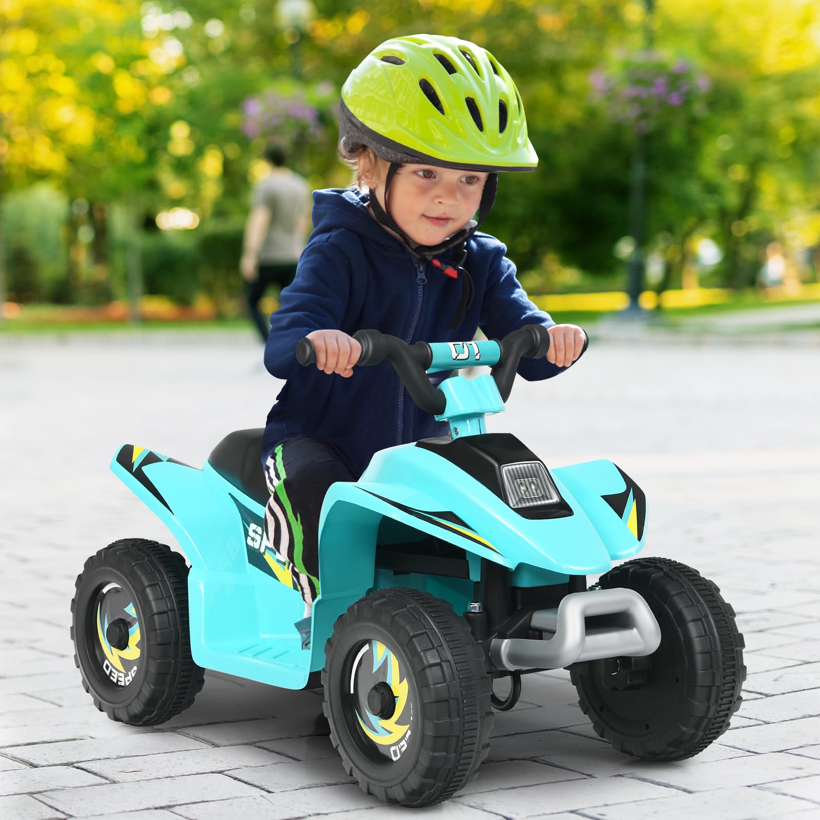 DORTALA Kids ATV, 6V Battery Powered Motorized Ride On Toy Car with High/Low Speeds, Anti-Slip Wheels, 4 Wheeler Electric Quad for Toddlers Ages 3-8 Years, Gift for Boys & Girls, Blue