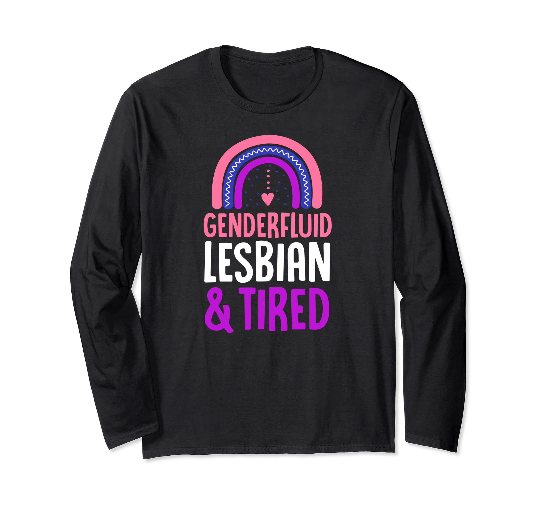 Genderfluid Lesbian And Tired Pride Flag Bohemian Rainbow Long Sleeve T-Shirt
