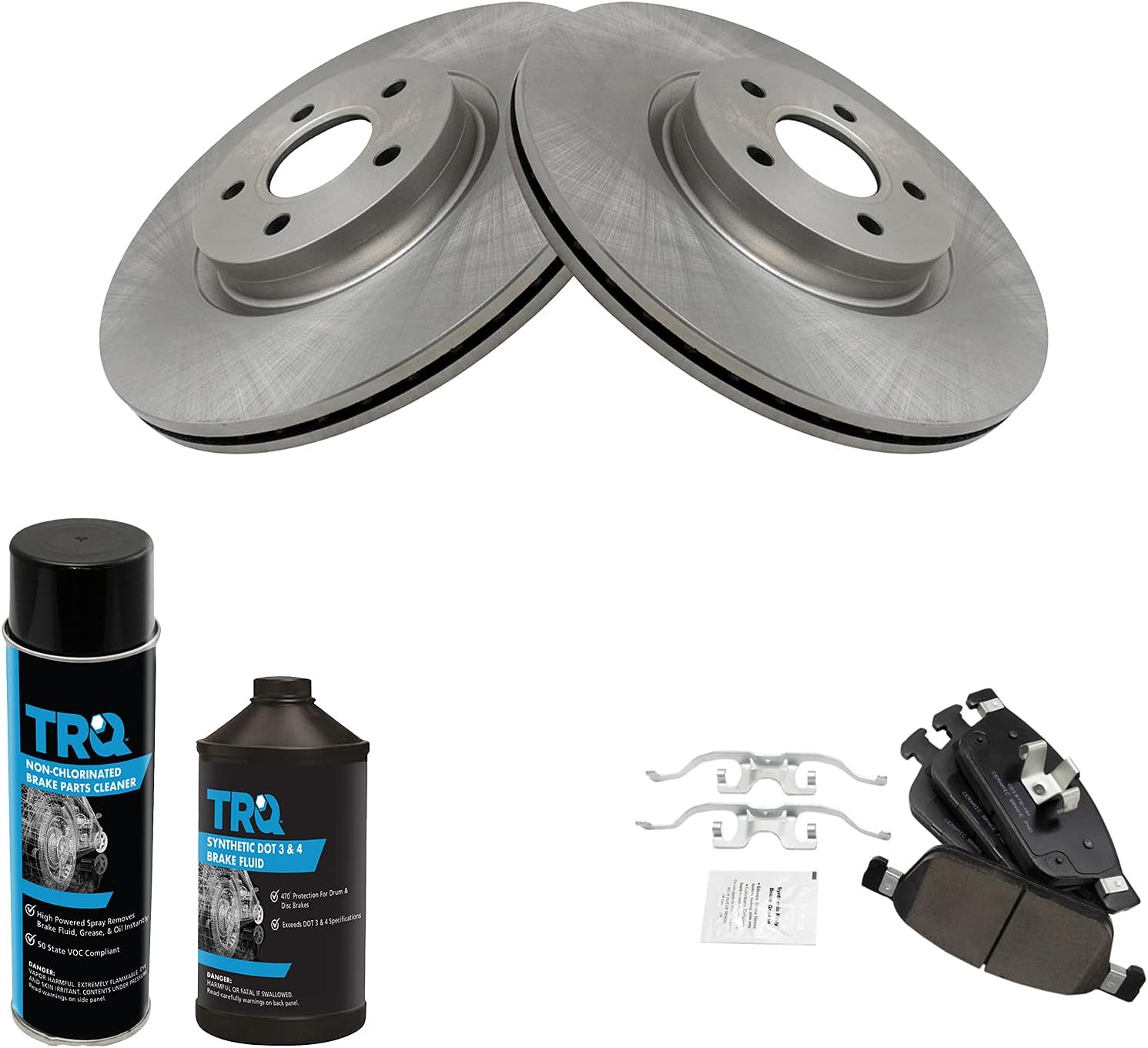 TRQ Front Brake Pad & Rotor Kit for Ford Escape/MKC