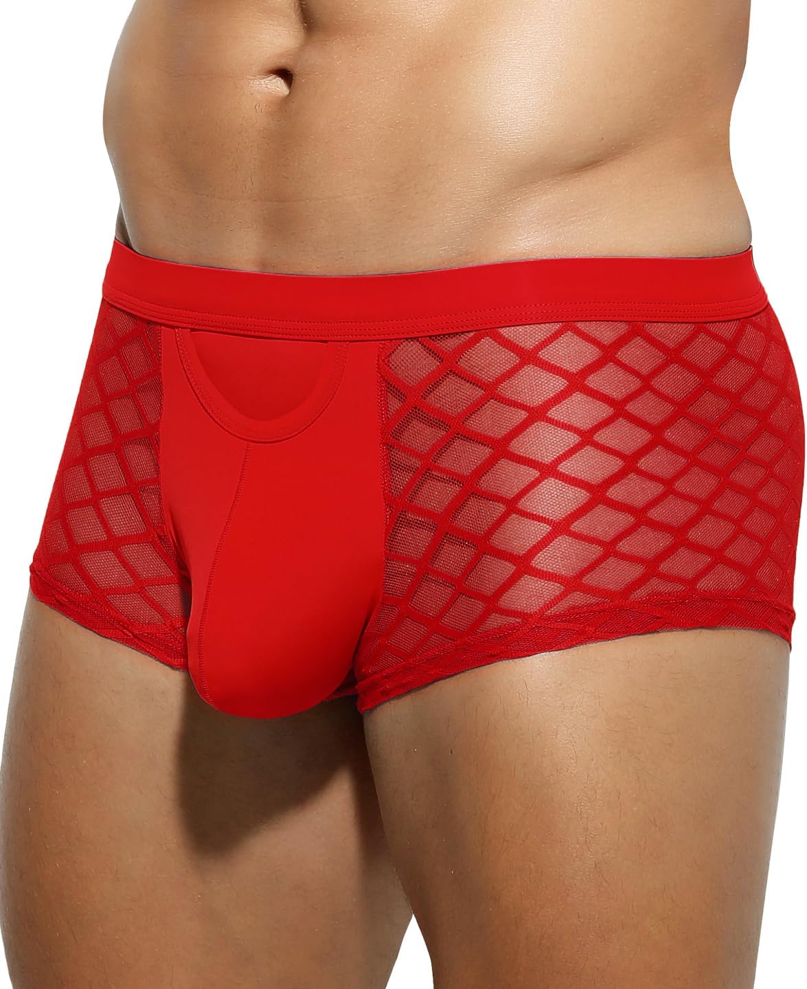 Arjen Kroos Men Sexy Lace Trunks Underwear Low Rise Open Design Novelty Funny Boxer Briefs