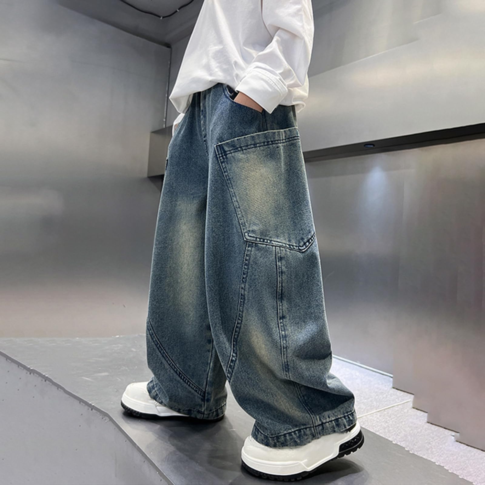 Pantalones Vaqueros duraderos para niños para Jugar, cómodos, elásticos, Informales, con Rodillas reforzadas.