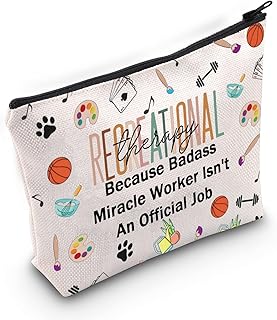 Recreational Therapist Cosmetic Makeup Bag Rec Therapist Gift RT Appreciation Gift Therapist Graduation Gift (Recreational Bag CA)
