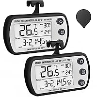 Vista 1 de Termómetro Digital para Refrigerador Paquete de 2, Termómetro Impermeable para Refrigerador, Termómetro para Congelador de Pantalla Grande de 2.25