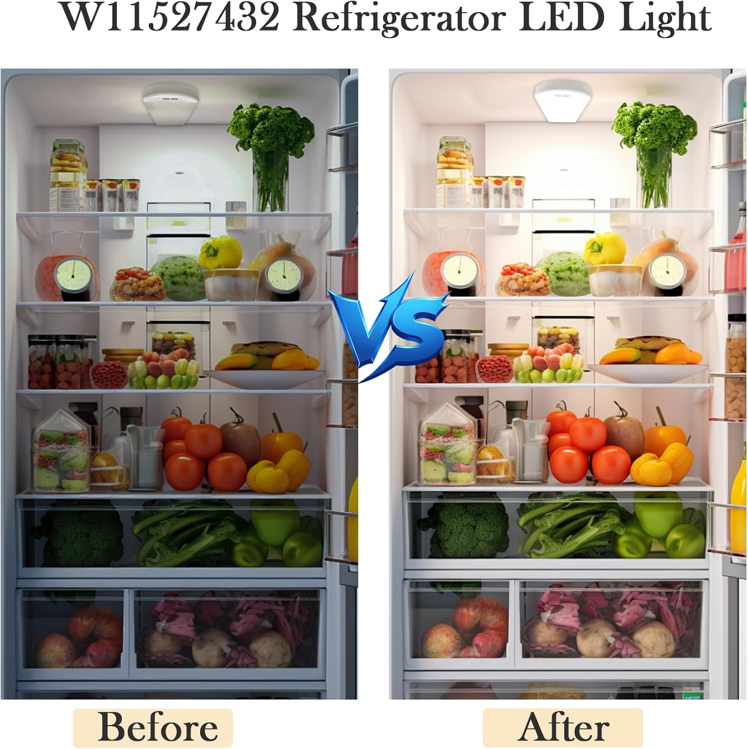 W11527432 W11043011 W11387579 W11042554 W10866538 Refrigerator Light Module, Refrigerator LED Light Compatible for Whirlpool Kenmore Maytag Amana Refrigerator LED Lights Replace, Wide Compatibility