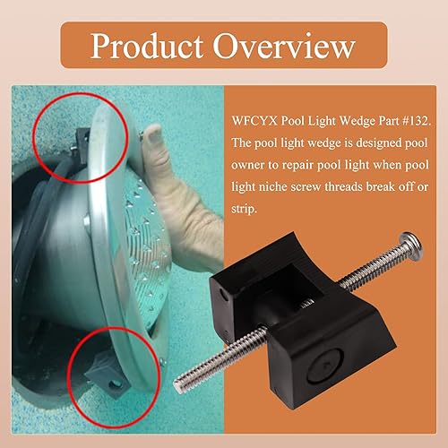Miniatura 2 de Parte 132 de cuña de luz de piscina, se adapta a todas las luces de piscina, fija la pestaña de nicho de luz de piscina rota o despojada (2)