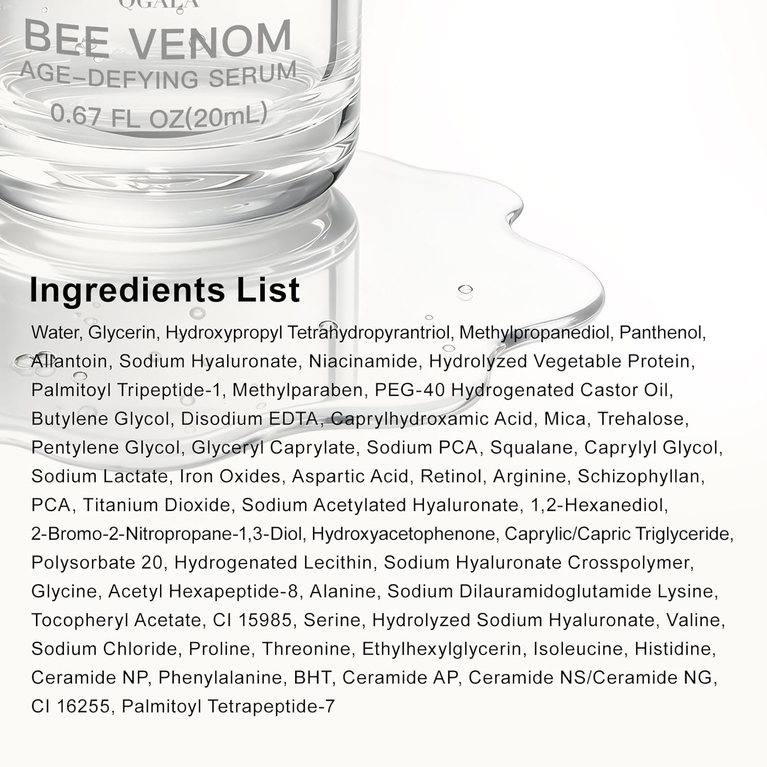 Bee Venom Serum with Sodium DNA PDRN & Acetyl Hexapeptide-8, Smoothing Lines, Hydrating & Firming Skin Facial Serum for Radiant, Healthy-Looking Skin 0.67 Fl.Oz - Image 8