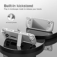 Vista 4 de bibuks Steam Deck Case,Steam Deck OLED Protective Case,Non-Slip Skin Protective Shell Accessories,Steam Deck Case with Kickstand ,2 Screen