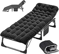 Vista 11 de Slsy Cuna de campamento con colchón de espuma viscoelástica de 2 pulgadas, cama plegable acolchada mejorada con bolsa de transporte, catre de dormir